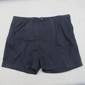 Ashworth Pleated Golf Shorts Men 56 Navy Blue 100% Cotton Preppy Classic Resort